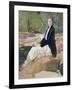 Young Woman Sitting upon Rocks-Harry Watson-Framed Giclee Print