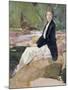 Young Woman Sitting upon Rocks-Harry Watson-Mounted Giclee Print