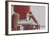 Young Woman Sitting with Head Covered-Carolina Hernandez-Framed Photographic Print