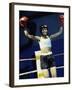 Young Woman Standing in a Boxing Ring-null-Framed Premium Photographic Print