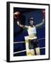Young Woman Standing in a Boxing Ring-null-Framed Premium Photographic Print