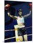 Young Woman Standing in a Boxing Ring-null-Mounted Premium Photographic Print