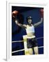 Young Woman Standing in a Boxing Ring-null-Framed Premium Photographic Print