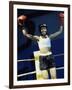 Young Woman Standing in a Boxing Ring-null-Framed Photographic Print