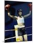 Young Woman Standing in a Boxing Ring-null-Mounted Photographic Print