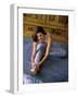 Young Woman Stretching on the Floor-null-Framed Photographic Print