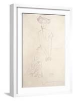 Young Woman, Supporting Herself with Her Hands, 1908-Gustav Klimt-Framed Giclee Print