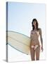 Young Woman Surfing-Ant Strack-Stretched Canvas