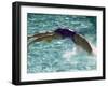 Young Woman Swimming the Backstroke in a Swimming Pool, Bainbridge Island, Washington, USA-null-Framed Photographic Print