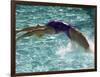 Young Woman Swimming the Backstroke in a Swimming Pool, Bainbridge Island, Washington, USA-null-Framed Photographic Print