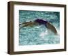 Young Woman Swimming the Backstroke in a Swimming Pool, Bainbridge Island, Washington, USA-null-Framed Photographic Print