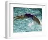 Young Woman Swimming the Backstroke in a Swimming Pool, Bainbridge Island, Washington, USA-null-Framed Photographic Print