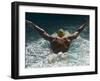 Young Woman Swimming the Butterfly Stroke in a Swimming Pool, Bainbridge Island, Washington, USA-null-Framed Photographic Print