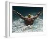 Young Woman Swimming the Butterfly Stroke in a Swimming Pool, Bainbridge Island, Washington, USA-null-Framed Photographic Print