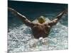 Young Woman Swimming the Butterfly Stroke in a Swimming Pool, Bainbridge Island, Washington, USA-null-Mounted Photographic Print