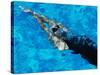 Young Woman Swimming Underwater in a Swimming Pool-null-Stretched Canvas