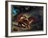 Young Woman Taken Away by a Tiger or Indian Bitten by a Tiger. Painting by Eugene Delacroix (1798-1-Ferdinand Victor Eugene Delacroix-Framed Giclee Print