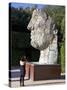 Young Woman Taking Photograph of the Monumental Head, by Igor Mitora, Boboli Gardens, Florence, Tus-Peter Barritt-Stretched Canvas