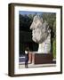 Young Woman Taking Photograph of the Monumental Head, by Igor Mitora, Boboli Gardens, Florence, Tus-Peter Barritt-Framed Photographic Print