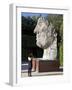 Young Woman Taking Photograph of the Monumental Head, by Igor Mitora, Boboli Gardens, Florence, Tus-Peter Barritt-Framed Photographic Print