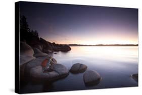 Young Woman Taking Photos at Lake Tahoe, California-Justin Bailie-Stretched Canvas