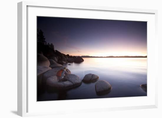 Young Woman Taking Photos at Lake Tahoe, California-Justin Bailie-Framed Photographic Print