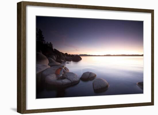 Young Woman Taking Photos at Lake Tahoe, California-Justin Bailie-Framed Photographic Print