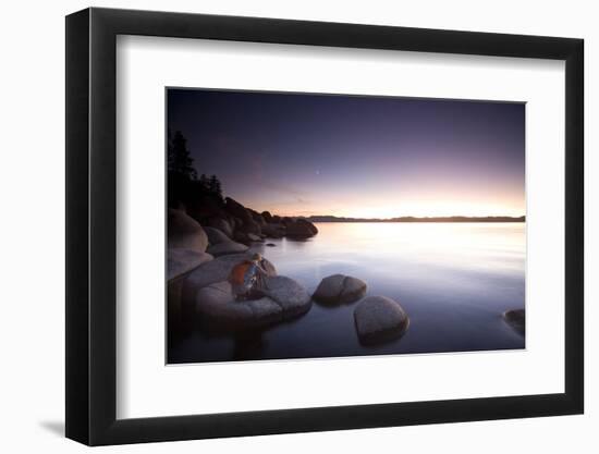 Young Woman Taking Photos at Lake Tahoe, California-Justin Bailie-Framed Photographic Print