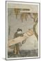 Young Woman Tending a Kakemono Attaches to a Tree. Japanese, 18Th Century (Print)-Suzuki Harunobu-Mounted Giclee Print