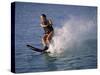 Young Woman Waterskiing-null-Stretched Canvas