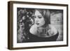 Young Woman Wearing a Black Dress-Sabine Rosch-Framed Photographic Print