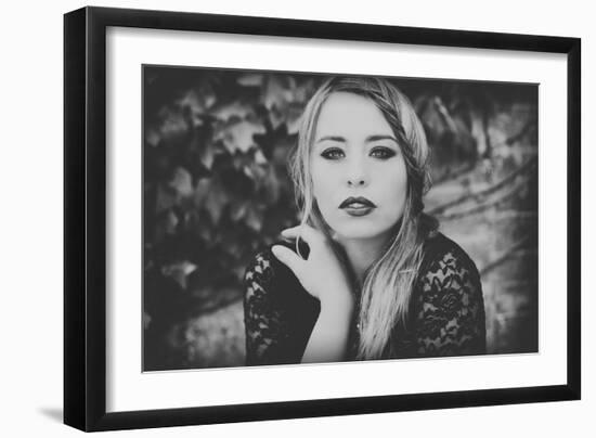 Young Woman Wearing a Black Dress-Sabine Rosch-Framed Photographic Print