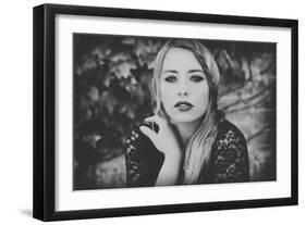 Young Woman Wearing a Black Dress-Sabine Rosch-Framed Photographic Print