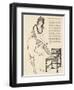 Young Woman Wearing a Lacy Chemise Corset and Frilly Edged Drawers Adjusts Her Stockings-H. Gerbault-Framed Art Print