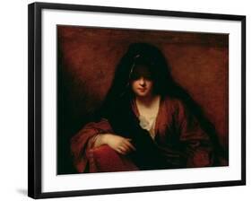 Young Woman Wearing a Shawl, 1699-Jean-Baptiste Santerre-Framed Giclee Print