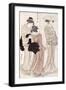 Young Woman Wearing a Wide Straw Hat, Companion Carrying a Furoshiki, Fuzoku Azuma No Nishiki-Torii Kiyonaga-Framed Giclee Print