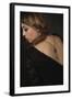 Young Woman Wearing Black Dress with Key on Necklace-Sabine Rosch-Framed Photographic Print