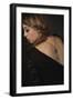 Young Woman Wearing Black Dress with Key on Necklace-Sabine Rosch-Framed Photographic Print