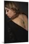 Young Woman Wearing Black Dress with Key on Necklace-Sabine Rosch-Mounted Photographic Print