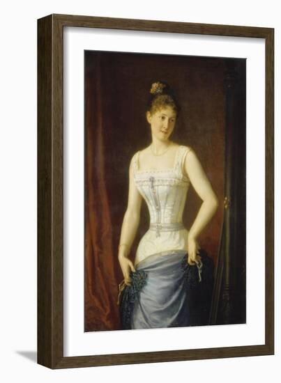 Young Woman Wearing Corset-Mór Than-Framed Giclee Print