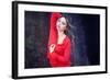 Young Woman Wearing Red Blouse-Sabine Rosch-Framed Photographic Print