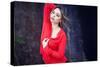 Young Woman Wearing Red Blouse-Sabine Rosch-Stretched Canvas