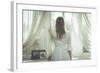 Young Woman Wearing White Dress-Sabine Rosch-Framed Photographic Print