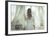 Young Woman Wearing White Dress-Sabine Rosch-Framed Photographic Print