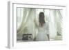 Young Woman Wearing White Dress-Sabine Rosch-Framed Photographic Print