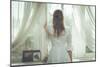 Young Woman Wearing White Dress-Sabine Rosch-Mounted Photographic Print