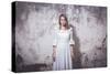 Young Woman Wearing White Dress-Sabine Rosch-Stretched Canvas