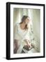 Young Woman Wearing White Dress-Sabine Rosch-Framed Photographic Print