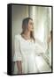 Young Woman Wearing White Dress-Sabine Rosch-Framed Stretched Canvas