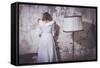 Young Woman Wearing White Dress-Sabine Rosch-Framed Stretched Canvas